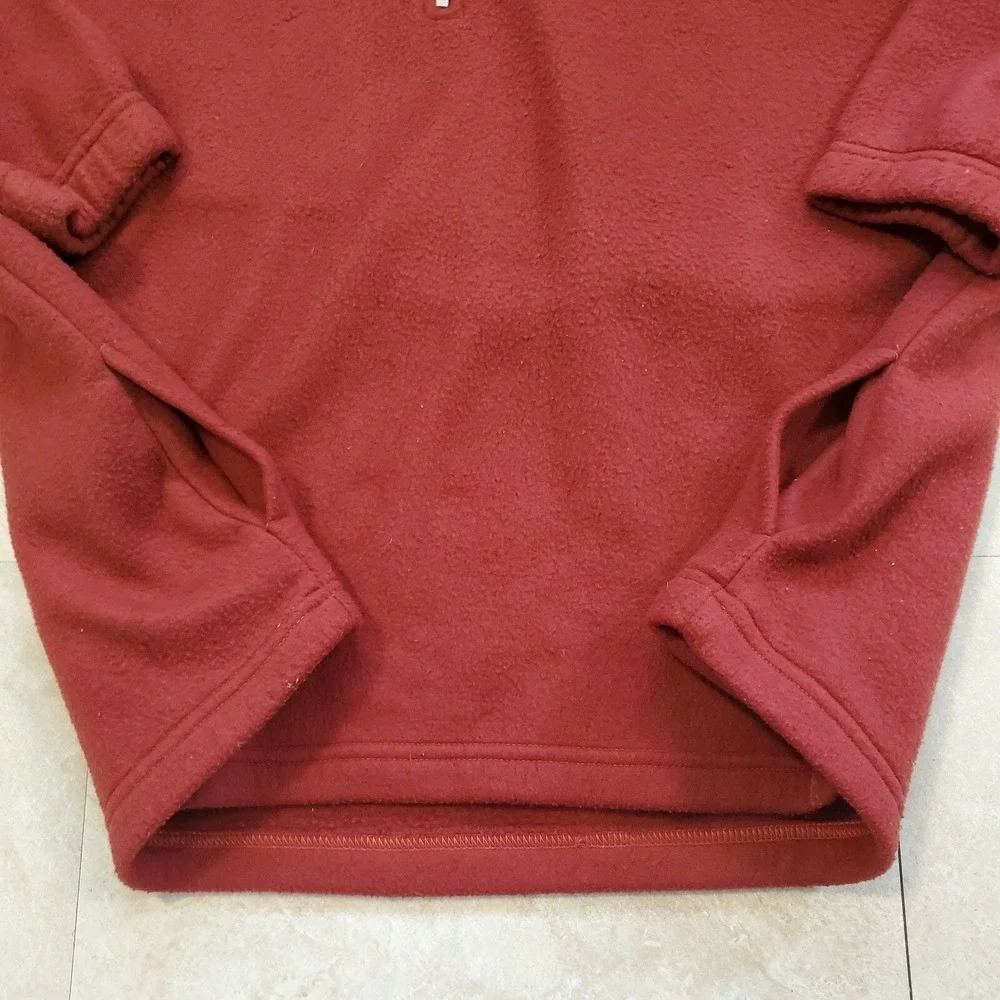 Vtg (USA Made) 80s? Nike‎ Fleece Brown/Red Zip Jacket Pullover Sweater Mens XL
